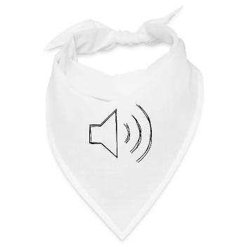 Lautsprecher Zeichen handgezeichnet - Bandana Dreieckstuch - Weiß - Vorne