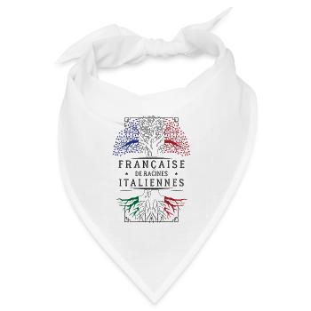 French Italian Roots T-Shirt-Geschenk... - Bandana Dreieckstuch - Weiß - Vorne