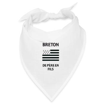 Breton De Pere En Son T-Shirt-Geschenk-Humor - Bandana Dreieckstuch - Weiß - Vorne