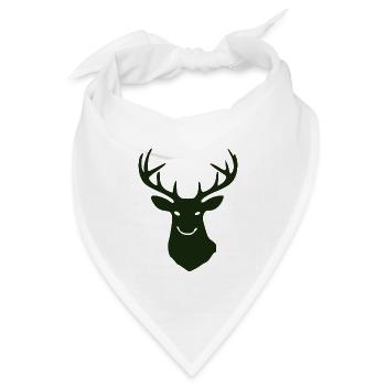Waldhirsch Silhouette - Bandana Dreieckstuch - Weiß - Vorne