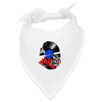 Vinyl Kollage On Repeat - Bandana Dreieckstuch - Weiß - Vorne