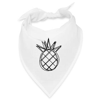 Ananas handgezeichnet - Bandana Dreieckstuch - Weiß - Vorne