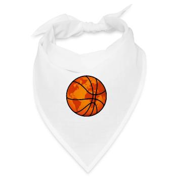 Basketball Weltkugel Globus Erdkugel Sport Shirt - Bandana Dreieckstuch - Weiß - Vorne
