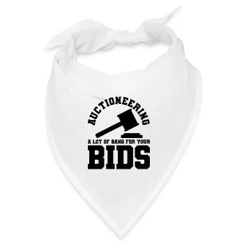 Auktionieren Spruch Humor - Bandana Dreieckstuch - Weiß - Vorne