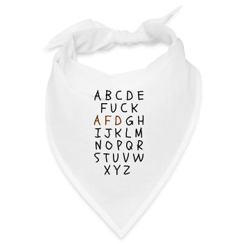 ABC MIT FCK AFD WORTWITZ, FCK NZS, NO NZS, NO AFD - Bandana Dreieckstuch - Weiß - Vorne
