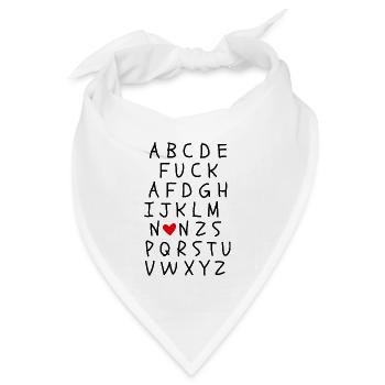 ABC MIT FCK AFD & NO NZS WORTWITZ, FCK NZS, NO AFD - Bandana Dreieckstuch - Weiß - Vorne