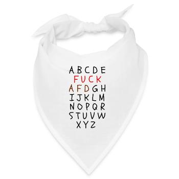 ABC MIT FCK AFD WORTWITZ, FCK NZS, NO NZS, NO AFD - Bandana Dreieckstuch - Weiß - Vorne