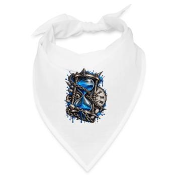 Kettenuhr der Zeitsturm - Bandana Dreieckstuch - Weiß - Vorne