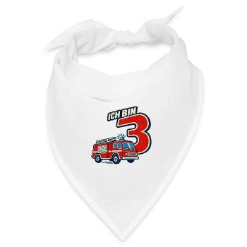 3. Geburtstag Feuerwehr - Bandana Dreieckstuch - Weiß - Vorne