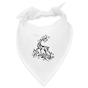 Hirsch mit Geweih - Waldtiere & Natur - Bandana Dreieckstuch - Weiß - Vorne