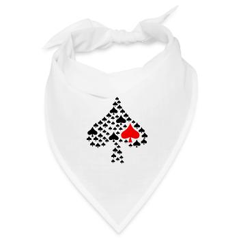 Roter Spaten Karten - Bandana Dreieckstuch - Weiß - Vorne