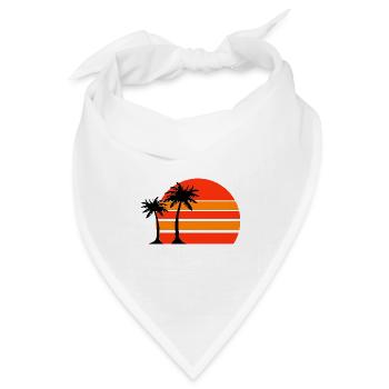 Sonnenuntergang am Palmenstrand - Bandana Dreieckstuch - Weiß - Vorne