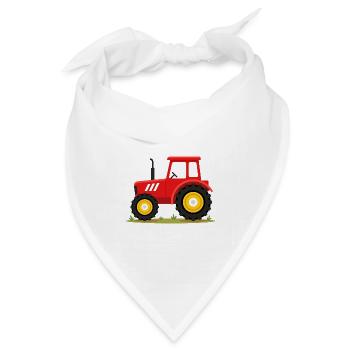 Süßer roter Traktor Bauernhofleben Landwirtschaft Kinder-Tee - Bandana Dreieckstuch - Weiß - Vorne