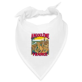 View City Vintage Angouleme France European - Bandana Dreieckstuch - Weiß - Vorne