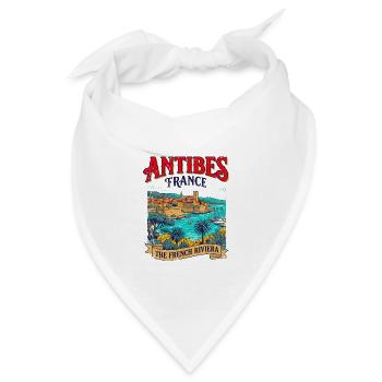 City Antibes France The French Riviera Coastal - Bandana Dreieckstuch - Weiß - Vorne