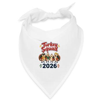 Turkey Squad 2026 – Lustiges Thanksgiving Shirt - Bandana Dreieckstuch - Weiß - Vorne