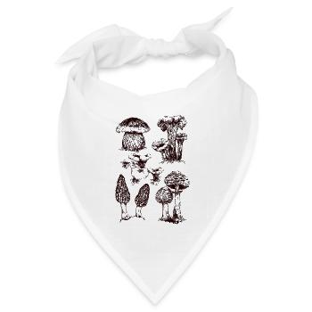 Champignons - Bandana Dreieckstuch - Weiß - Vorne