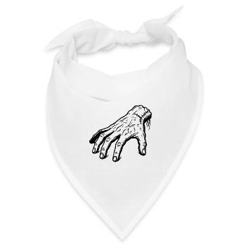 Eine Hand für alle Fälle - Bandana Dreieckstuch - Weiß - Vorne