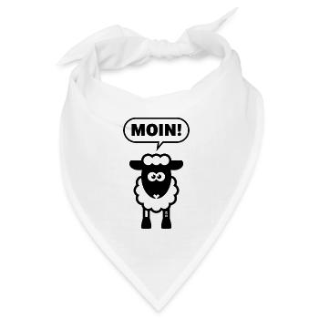 Moin! (Schaf / White / Lamm / Plattdeutsch / POS) - Bandana Dreieckstuch - Weiß - Vorne