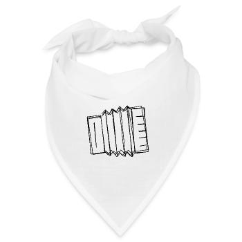 Akkordeon handgezeichnet - Bandana Dreieckstuch - Weiß - Vorne