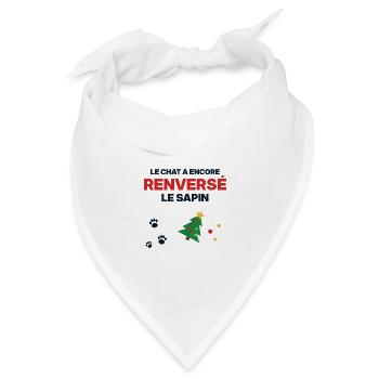 Die Katze hat wieder den Baum umgestoßen – Weihnachtshumor - Bandana Dreieckstuch - Weiß - Vorne