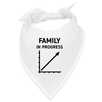 Family In Progress (Schwanger / Eltern / Black) - Bandana Dreieckstuch - Weiß - Vorne