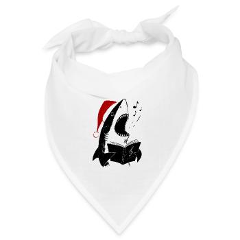 Singender Hai Weihnachten Chor - Bandana Dreieckstuch - Weiß - Vorne