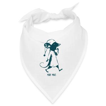 Müde Maus Schlafenszeit  - Bandana Dreieckstuch - Weiß - Vorne