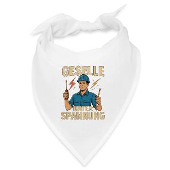 Geschenk zur bestandenen Elektriker-Gesellenprüfun - Bandana Dreieckstuch - Weiß - Vorne