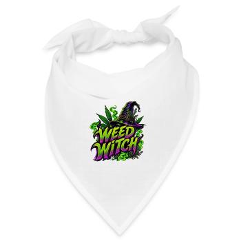 Hexenwerk & Hanfgrün: Weed Witch - Bandana Dreieckstuch - Weiß - Vorne