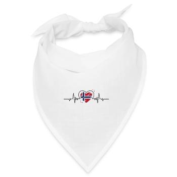 Norwegisches Herz mit Flagge - Bandana Dreieckstuch - Weiß - Vorne