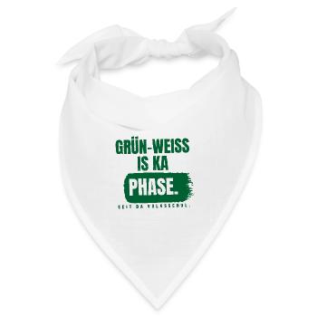 Grün-Weiß is ka Phase - Bandana Dreieckstuch - Weiß - Vorne