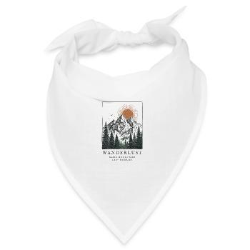 Wanderlust: Berge, Wald und Sonne - Bandana Dreieckstuch - Weiß - Vorne
