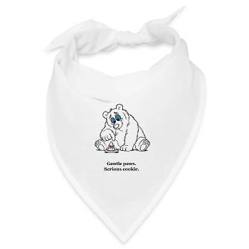 Sanfter Weihnachtsbär schmückt einen Keks - Bandana Dreieckstuch - Weiß - Vorne