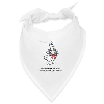 Christmas Goose trägt den Kranz-Beweis - Bandana Dreieckstuch - Weiß - Vorne