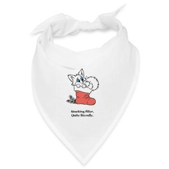 Christmas Fox versteckt sich in einem Strumpf - Bandana Dreieckstuch - Weiß - Vorne