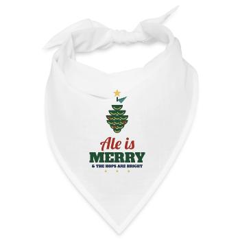 Ale Is Merry – Craft-Bier Weihnachtsshirt - Bandana Dreieckstuch - Weiß - Vorne