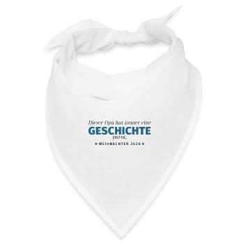 Opa erzählt Geschichte – Weihnachten 2026 - Bandana Dreieckstuch - Weiß - Vorne