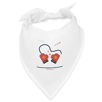 Fäustlinge im Sternentanz – Winterillustration - Bandana Dreieckstuch - Weiß - Vorne