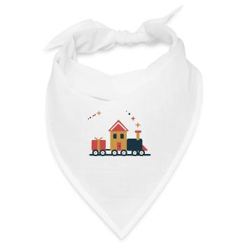 Lebkuchen-Express – Weihnachten auf Schienen - Bandana Dreieckstuch - Weiß - Vorne