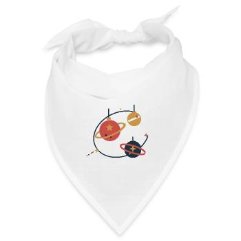 Christbaumkugeln als Planeten – Weihnachten - Bandana Dreieckstuch - Weiß - Vorne