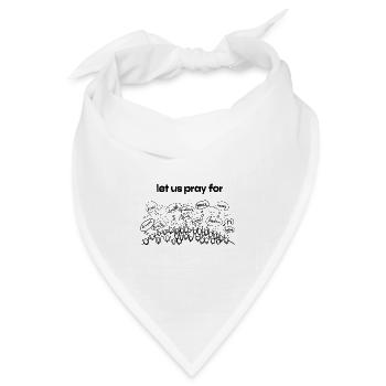 Let us pray for - people praying line art - Bandana Dreieckstuch - Weiß - Vorne