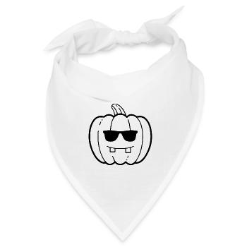 Funny pumking - Bandana Dreieckstuch - Weiß - Vorne