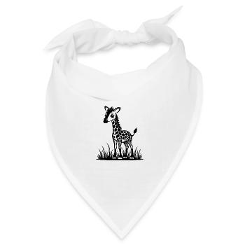 Süße Baby-Giraffen - Bandana Dreieckstuch - Weiß - Vorne