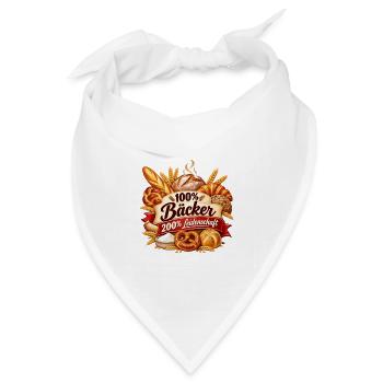 Bäcker – Leidenschaft pur - Bandana Dreieckstuch - Weiß - Vorne