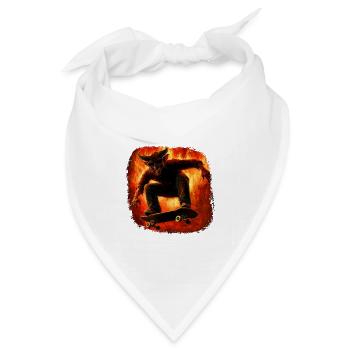 Teufel Skater Hölle Feuer - Bandana Dreieckstuch - Weiß - Vorne