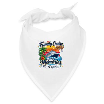 Familienkreuzfahrt 2027 Passende Familienurlaubsparty - Bandana Dreieckstuch - Weiß - Vorne