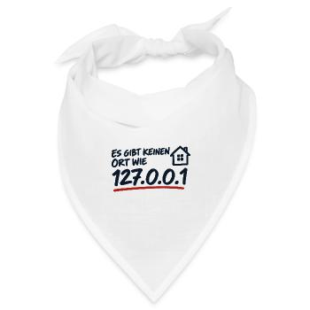 Es gibt keinen Ort wie 127.0.0.1 Localhost - Bandana Dreieckstuch - Weiß - Vorne