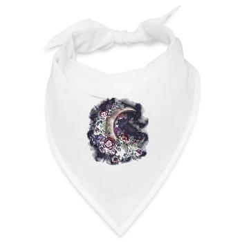 Mondrose im Sternenhimmel - Bandana Dreieckstuch - Weiß - Vorne