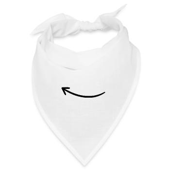 Pfeil nach links - geschwungen, handgezeichnet - Bandana Dreieckstuch - Weiß - Vorne
